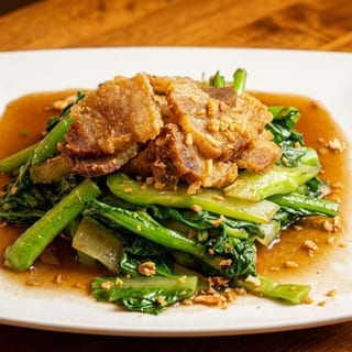 Chinese Broccoli with Crispy Pork